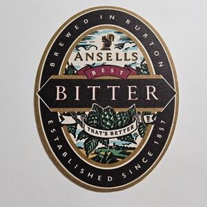 Ansell's Best Bitter Beer Label,‎ Brewed in Burton, Established Since 1857